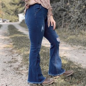 Button front jeans